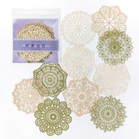 Material Paper Lace Love Series Hollow Lace Journal Decoration 10 Pieces (Option: Round Dance Cylinder)