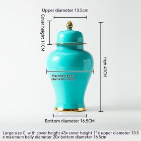 Ceramic Golden General Vase Flower Insert (Option: Blue-Large)