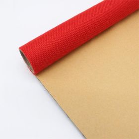 Self-adhesive Back Adhesive Linen Background Book Album Gift Box Packaging Wall Cloth Binding Counter Cloth Not Dry (Color: Red)