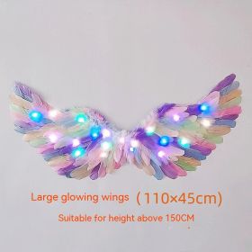 Luminous Feather Wings Macaron Color (Option: Glowing Wings 110x 45-Free Size)