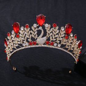 European And American Style Baroque Bridal Headdress (Option: Red Diamond)