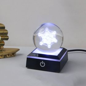 Crystal Ball Inner Carving 3D Luminous Atmosphere Small Night Lamp (Option: Molecular Ball-Black Base 80 Balls)