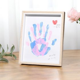 DIY Colorful Graffiti Couple Hand Print Photo Frame (Option: Style 1-Wood Color Edge)