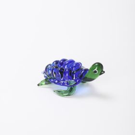 Ancient Handmade Mini Glass Furnishing Article Turtle Turtle Glass Crafts Home Ornament Aquarium Landscaping (Option: Ocean Blue)