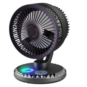 Little Fan Office Desk Surface Panel Air Circulation Portable (Option: Black Straight Plug-USB)