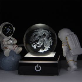 Crystal Ball Inner Carving 3D Luminous Atmosphere Small Night Lamp (Option: Dragon Ball-Black Base 80 Balls)