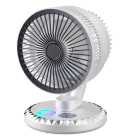 Little Fan Office Desk Surface Panel Air Circulation Portable (Option: White Straight Plug-USB)