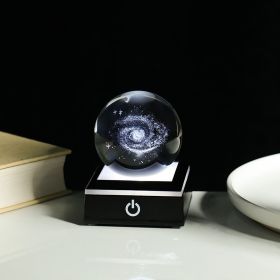 Crystal Ball Inner Carving 3D Luminous Atmosphere Small Night Lamp (Option: Bank Department-Black Base 80 Balls)