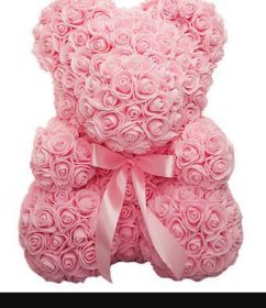 Rose Bear Eternal Rose Bear Birthday Gift Foam Rose Bear (Option: Light Pink-25cm Gift Box)