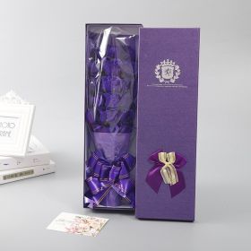 Thanksgiving Christmas Creative 18 Roses Fat Soap Bouquet Company Activity Gift For Girlfriend Birthday Gift (Option: 18 Bouquet Purple)