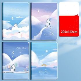 Extra Thick Student Notebook Soft Leather Simple (Option: Snow Night A5)