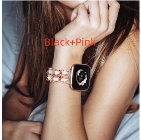 Suitable For Watch Band Single Strand Chain Diamond (Option: Black Pink-42to44to45)