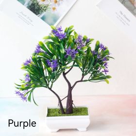 Artificial Plant Potted Indoor Desktop Fake Flower Decoration Home Decoration Ornaments (Option: Purple Ribbon Basin)