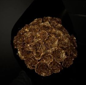 Personalized Valentine's Day Bridal Bouquet Preserved Fresh Flower (Option: Gold-1 Flower)