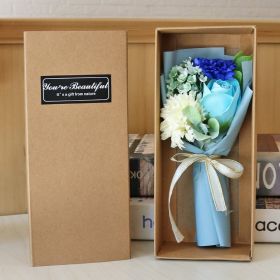 Rose Carnation Soap Bouquet Gift Box (Option: Blue Carnation)