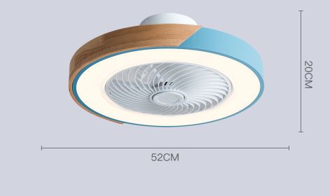 Rotating Air Guide Electric Hanging Fan Lamp (Option: Blue circle-Us Standard 110V)