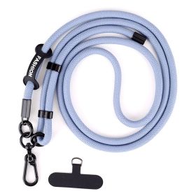 7mm Solid Color Mobile Phone Lanyard (Option: 7MM Gray And Blue Rope)