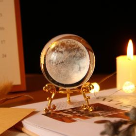 1pc Crystal Ball Art Decoration; Decoration Craft; Crystal Ball Valentine's Day Gifts Birthday Gifts (Color: moon)