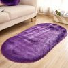 1pc, Oval Plush Rug, Bedside Foot Cushion, Sofa Foot Cushion, Carpet Floor Mat, 23.62*47.24inch, Floor Decor