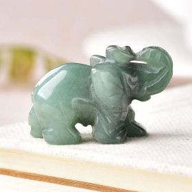 1PC Natural Crystal Amethyst Elephant Obsidian Animals Stone (Color: Aventurine)