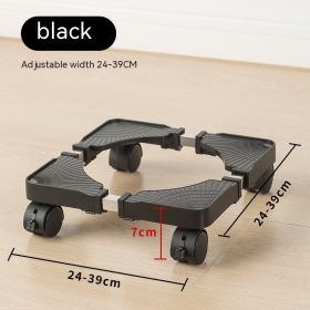 Computer Host Mobile Bracket Size Adjustable (Option: Black Flowerpot Bracket)