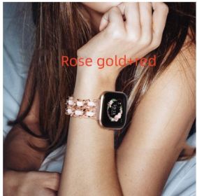 Suitable For Watch Band Single Strand Chain Diamond (Option: Rose Gold Purple-42to44to45)