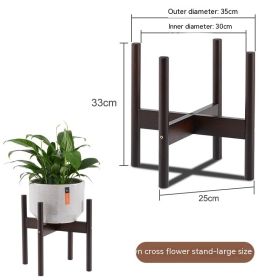 Nordic Cross Flower Rack Floor-standing Flower Pot Bracket (Option: Brown Large Size)