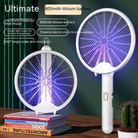 Household Mosquito Killing Lamp Three-in-one Rechargeable Mosquito Swatter (Color: White)