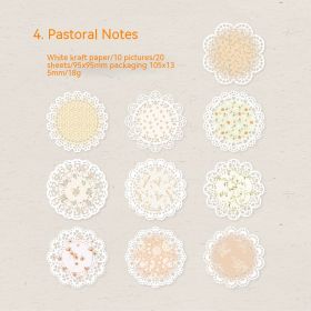 Lace Material Paper Elegant Melody Series Retro Hand Account Base Sticker Decoration 8 Models (Option: 4 Pastoral Notes)