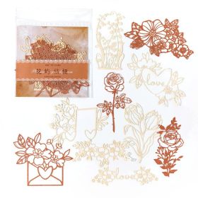 Material Paper Lace Love Series Hollow Lace Journal Decoration 10 Pieces (Option: Huanyu Platycodon Grandiflorum)