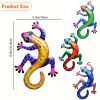 1pc/4pcs Metal Gecko Wall Decor, Plaques & Wall Art, 3D Lizard Colorful Wall Sculpture Decoration For Garden, Fence, Lawn, Farmhouse