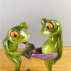 NORTHEUINS Resin Leggy Couple Frog Figurine Modern Creative Wedding Animal Statue for Interior Home Desktop Decor Accessories