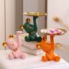 NORTHEUINS Resin Bear Empty Pocket House Entry Decoration Tray Keys Receiver Storage Figurines for Interior Home Object Statues