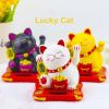 Chinese Lucky Wealth Waving Cat Gold Waving Hand Cat Home Decor Welcome Waving Cat Sculpture Statue Decor Car Ornament