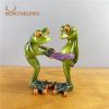 NORTHEUINS Resin Leggy Couple Frog Figurine Modern Creative Wedding Animal Statue for Interior Home Desktop Decor Accessories