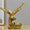 NORTHEUINS American Resin Golden Eagle Statue Art Animal Model Collection Ornament Home Office Desktop Feng Shui Decor Figurines