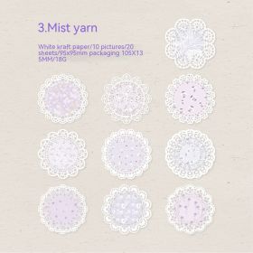 Lace Material Paper Elegant Melody Series Retro Hand Account Base Sticker Decoration 8 Models (Option: 3 Mist Yarn)