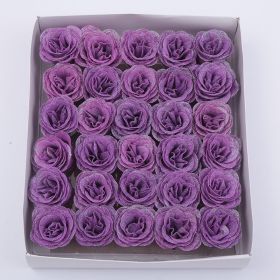 Crystal Rose Perianth Fake Bouquet Material (Option: Rainbow And Purple 30PCs)