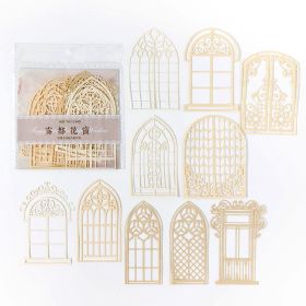 Material Paper Lace Love Series Hollow Lace Journal Decoration 10 Pieces (Option: Fog Flower Window)