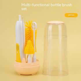 Silicone Nursing Bottle Cleaning Brush For Babies (Option: 010 Yellow Suit-USB)