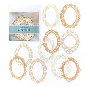 Material Paper Lace Love Series Hollow Lace Journal Decoration 10 Pieces (Option: Flower Fog Oulei)