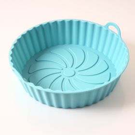 High Temperature Resistant Folding Silicone Air Fryer Basket (Option: Common Style Blue)