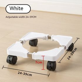 Computer Host Mobile Bracket Size Adjustable (Option: White Flowerpot Bracket)