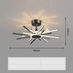 Nordic Light Luxury Living Room Fan Lamp Simple New Style (Option: Black-85CM)