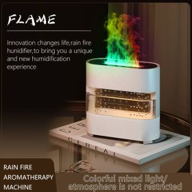 2024 New Products Rain Cloud Fire Humidifier Water Drip Novedades 2024 Rain Water Diffuser Fire Flame Humidifier Aroma Diffuser (Option: White-USB)