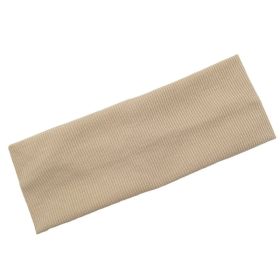 Solid Color Knitted Hair Band Men's And Women's Yoga Sports Sweat-absorbent Headband (Color: Beige)