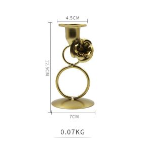 European Gold Romantic Ring Candlestick Party Wedding Table Candlestick Decoration Props (Option: A Iron Flower)