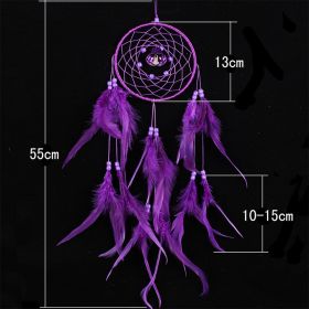 Feather Dreamcatcher Wind Chimes Pendant (Option: Purple-13 × 55CM)