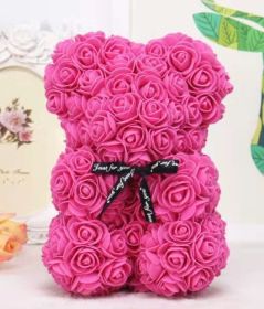 Rose Bear Eternal Rose Bear Birthday Gift Foam Rose Bear (Option: Rose Red-40cm Gift Box)