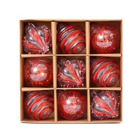 Creative Design Exquisite Christmas Ball  Christmas Decoration (Option: Red-8cm)